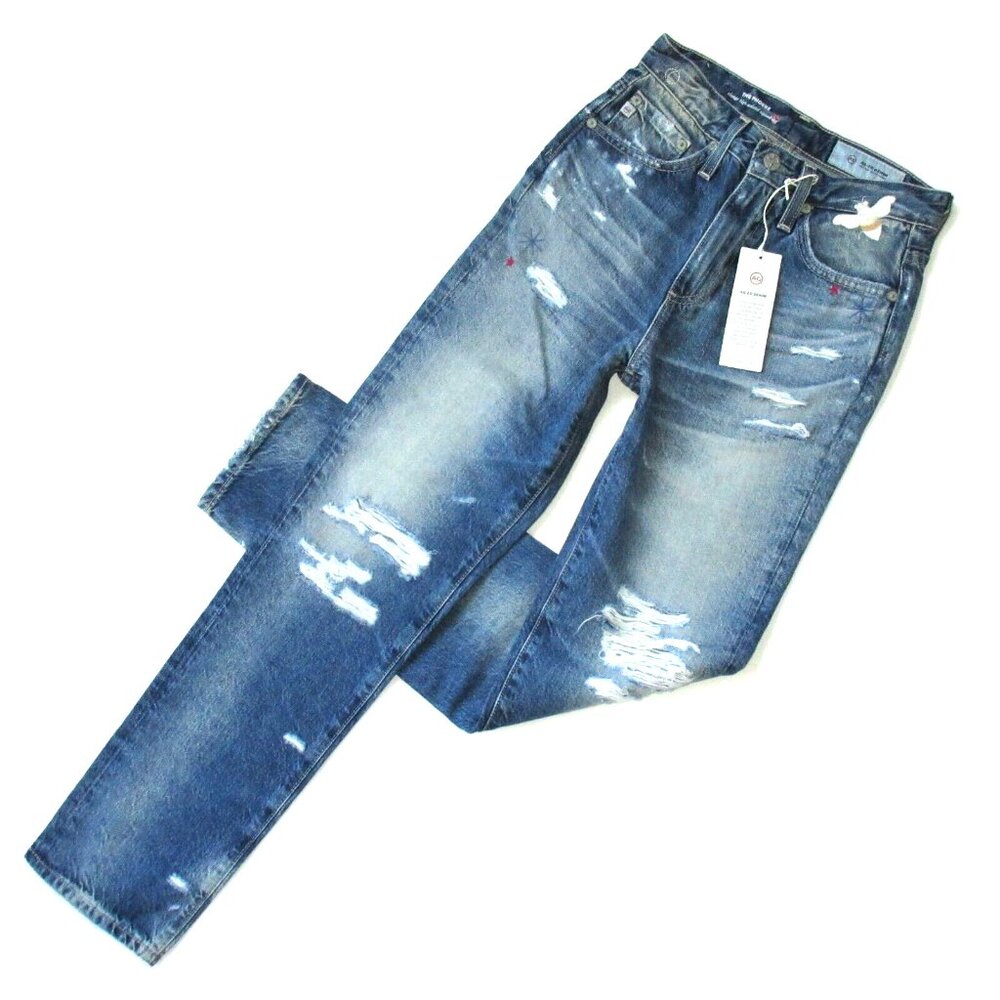 NWT Adriano Goldschmied AG Phoebe in 23 Years Woven Dreams Embroidered Jeans 24